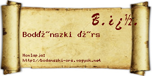 Bodánszki Örs névjegykártya